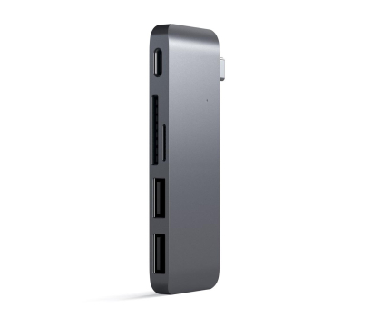 Hub USB Satechi Passthrough Hub (USB-C, 2x USB-A, micro/SD) (space gray)
